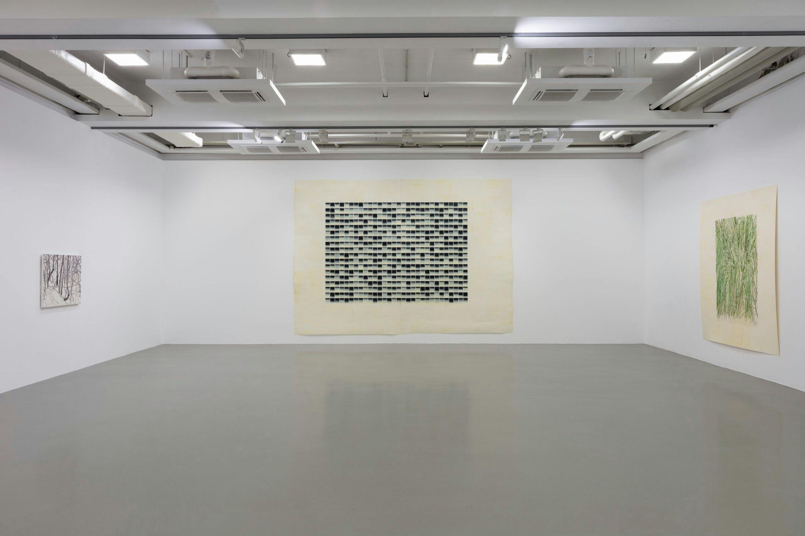 Installation view of an exhibition titled, Toba Khedoori, at the Fridericianum in Kassel, dated 2021.