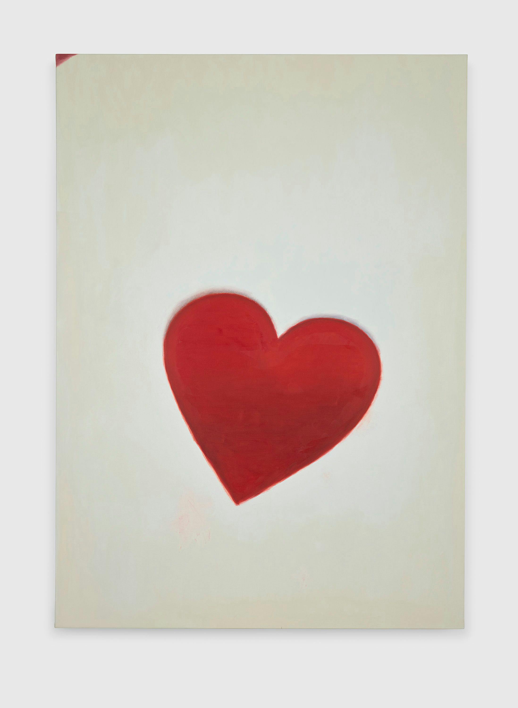 A painting by Luc Tuymans, titled Hearts, dated 2024.