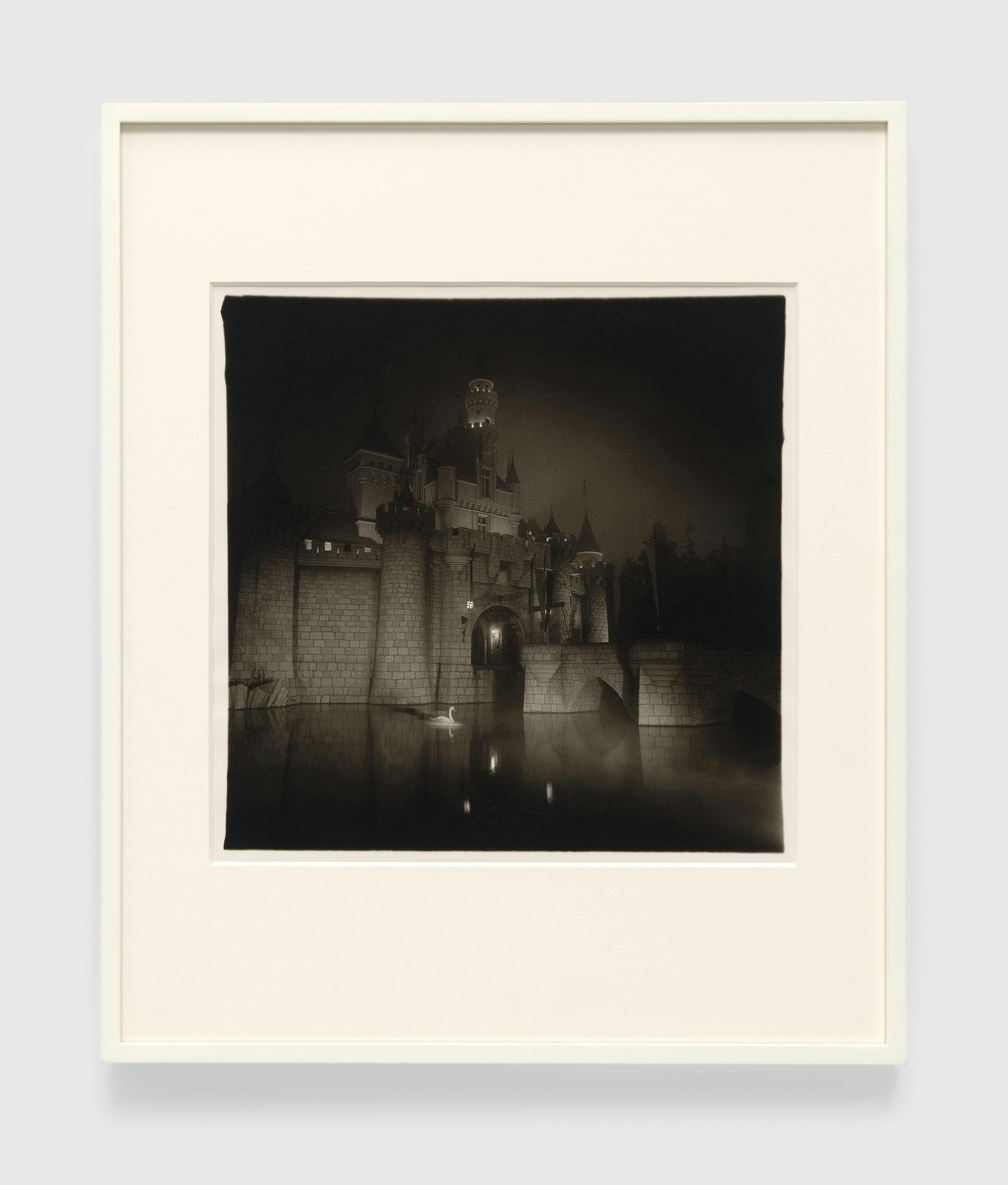 A gelatin silver print by Diane Arbus, titled A castle in Disneyland, Cal. 1962, dated 1962.