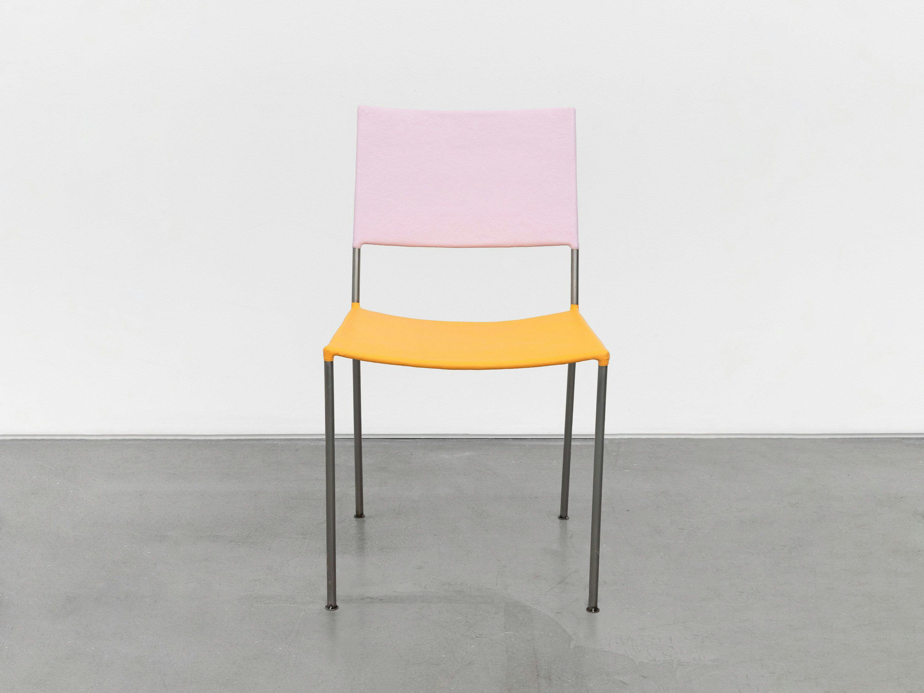 A chair by Franz West, titled Künstlerstuhl (Artist's Chair), dated in 2006 and 2022.
