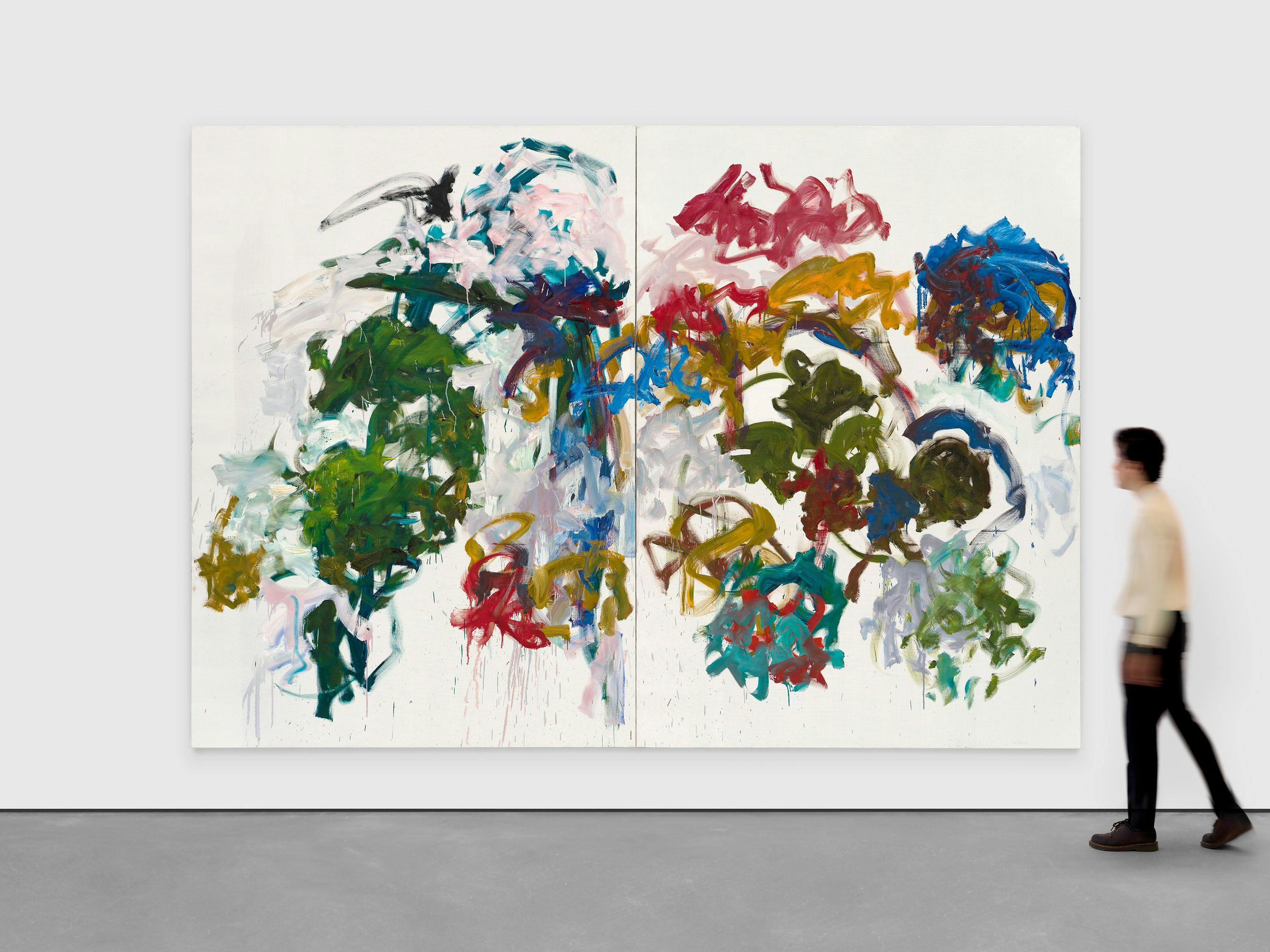 A painting by Joan Mitchell, titled Sunflowers, 1990 to 1991.